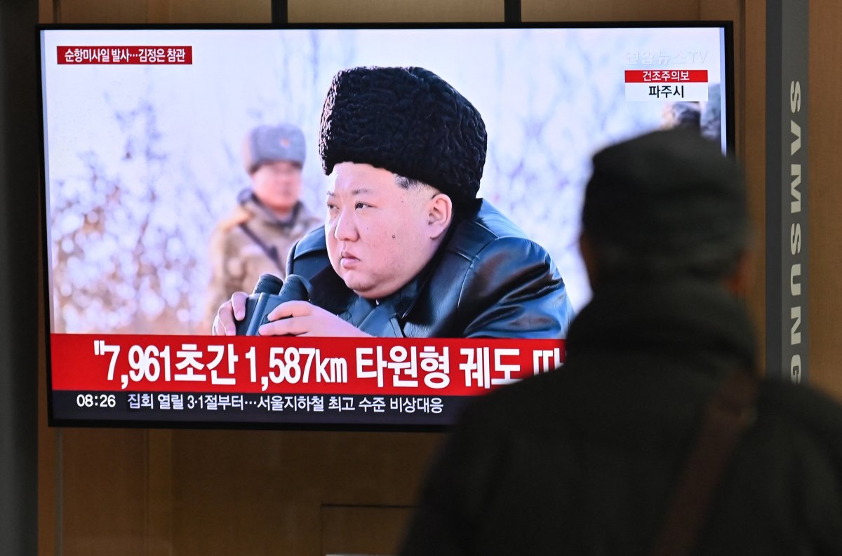 Televison Shows Footage of North Korean Launch