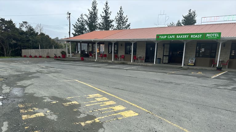 The bus stop where the 2-year-old girl was discovered in the suitcase.