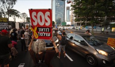 Hundreds demonstrate near Defense Ministry in Tel Aviv to demand Gaza ceasefire, hostage release