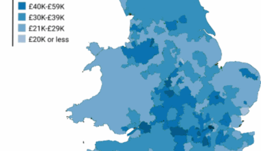 GDP per capita of areas in England and Wales as of 2023