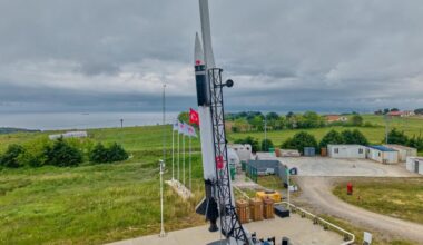 View from a test conducted with a two-stage hybrid rocket system developed by Türkiyes DeltaV on June 5, 2025. (AA Photo)