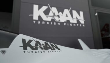 Türkiyes homegrown fighter jet KAAN is on display during Farnborough International Airshow, one of the most prestigious events of the aviation, defense and space industry in the world, in Farnborough, Hampshire, United Kingdom, July 22, 2024. (AA Photo)