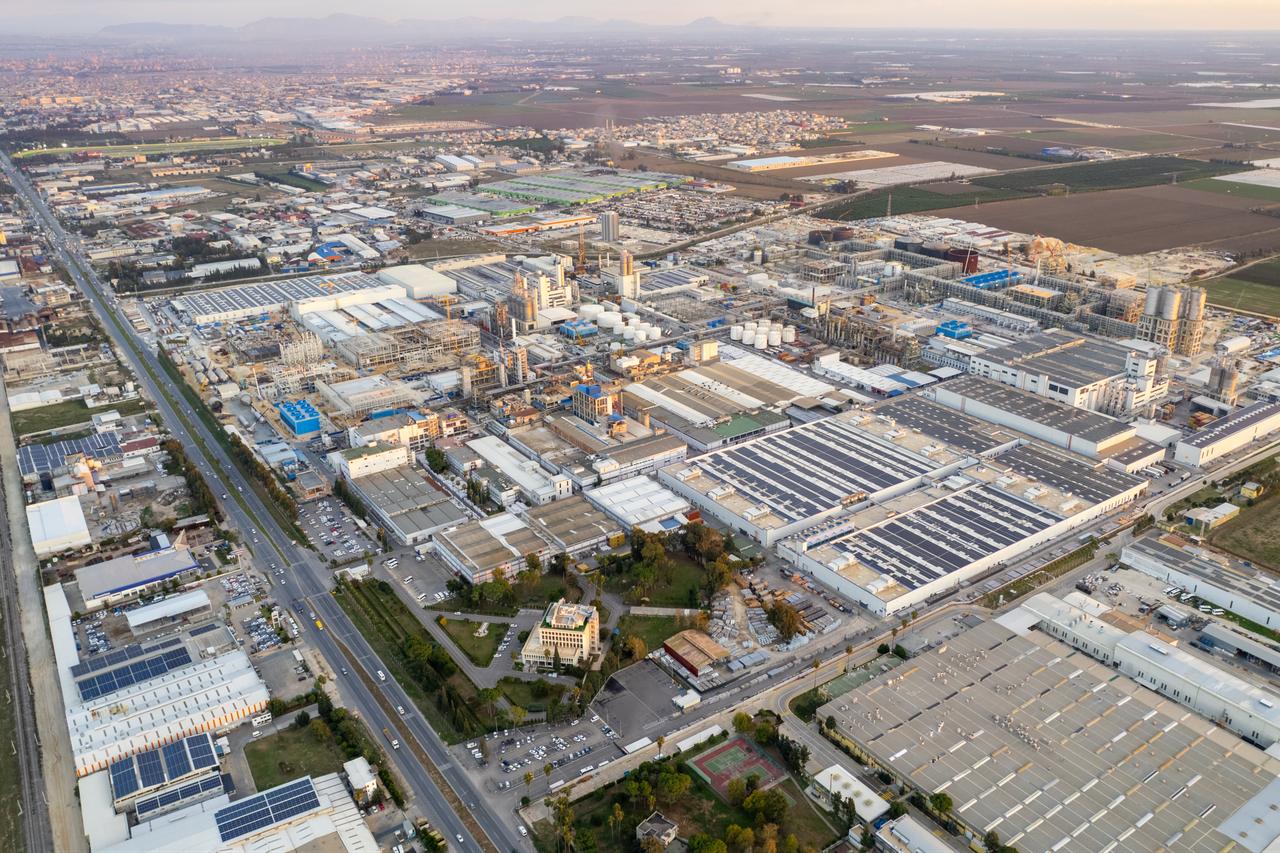 An aerial view of SASA Polyester’s industrial complex in Adana, Türkiye, August 26, 2025. (AA Photo)