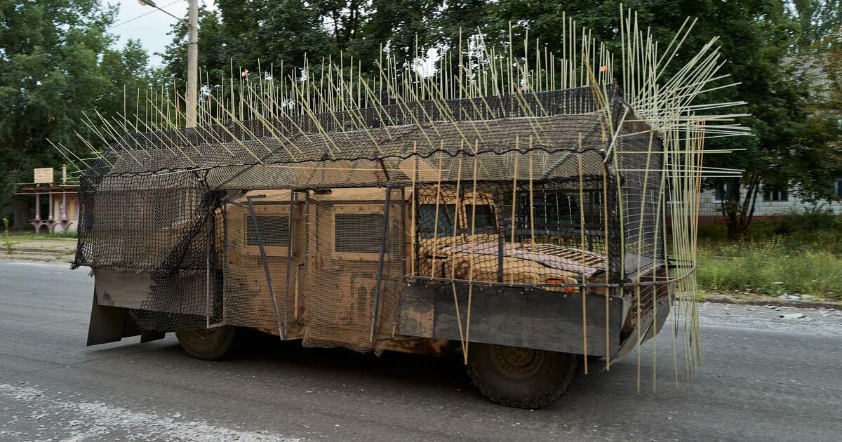 Ukrainian soldiers build 'Mad Max' truck with spikes to defend against Russian drones
