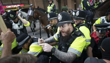 U.K. migrant protests spark angry confrontations : NPR