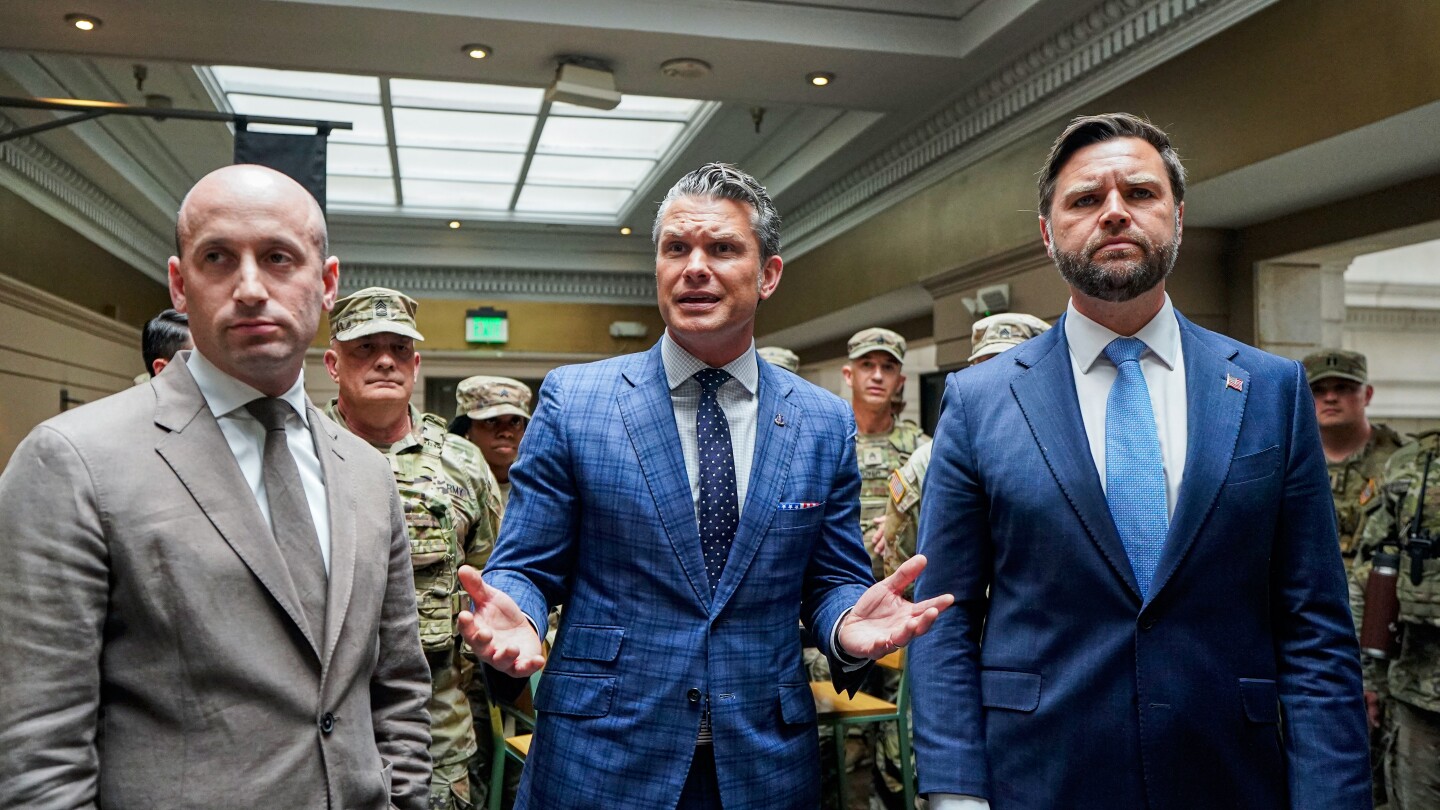 In Washington, JD Vance and Pete Hegseth visit troops amid Trump crackdown