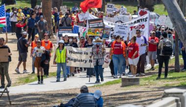 Labor groups protest renewed immigration raids in Los Angeles