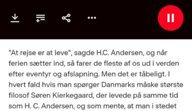 Sørine Gotfredsen anbefaler, at man ikke rejser. Jeg vil anbefale, at man lytter til dagens afsnit af DR's Genstart for at blive bekræftet i, at Sørine ikke er værd at lytte til.