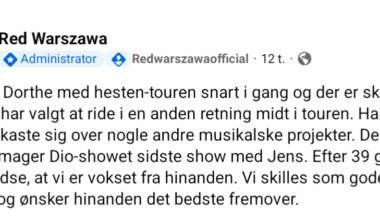 En æra er slut i dansk musik - Lækre Jens forlader Red Warszawa