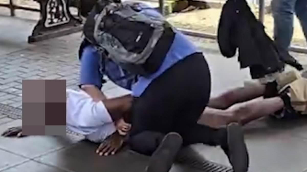 Passengers take the law into their own hands and tackle naked man who terrorised carriage on London's lawless Tube.