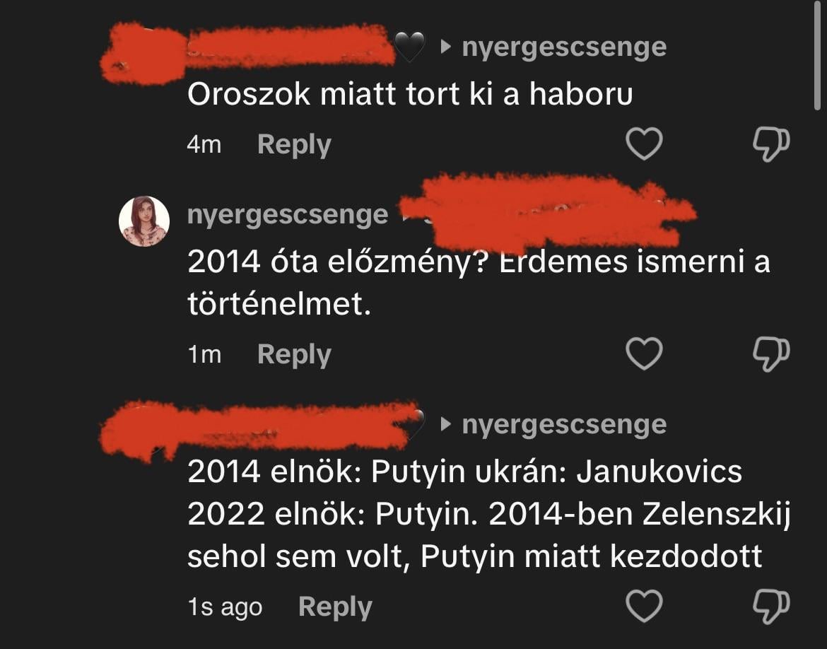 Csengécske is szereti magából lökni az orosz propagandát.