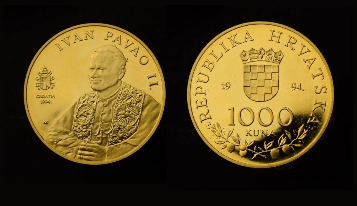 Zlatna kovanica od 1000 kuna