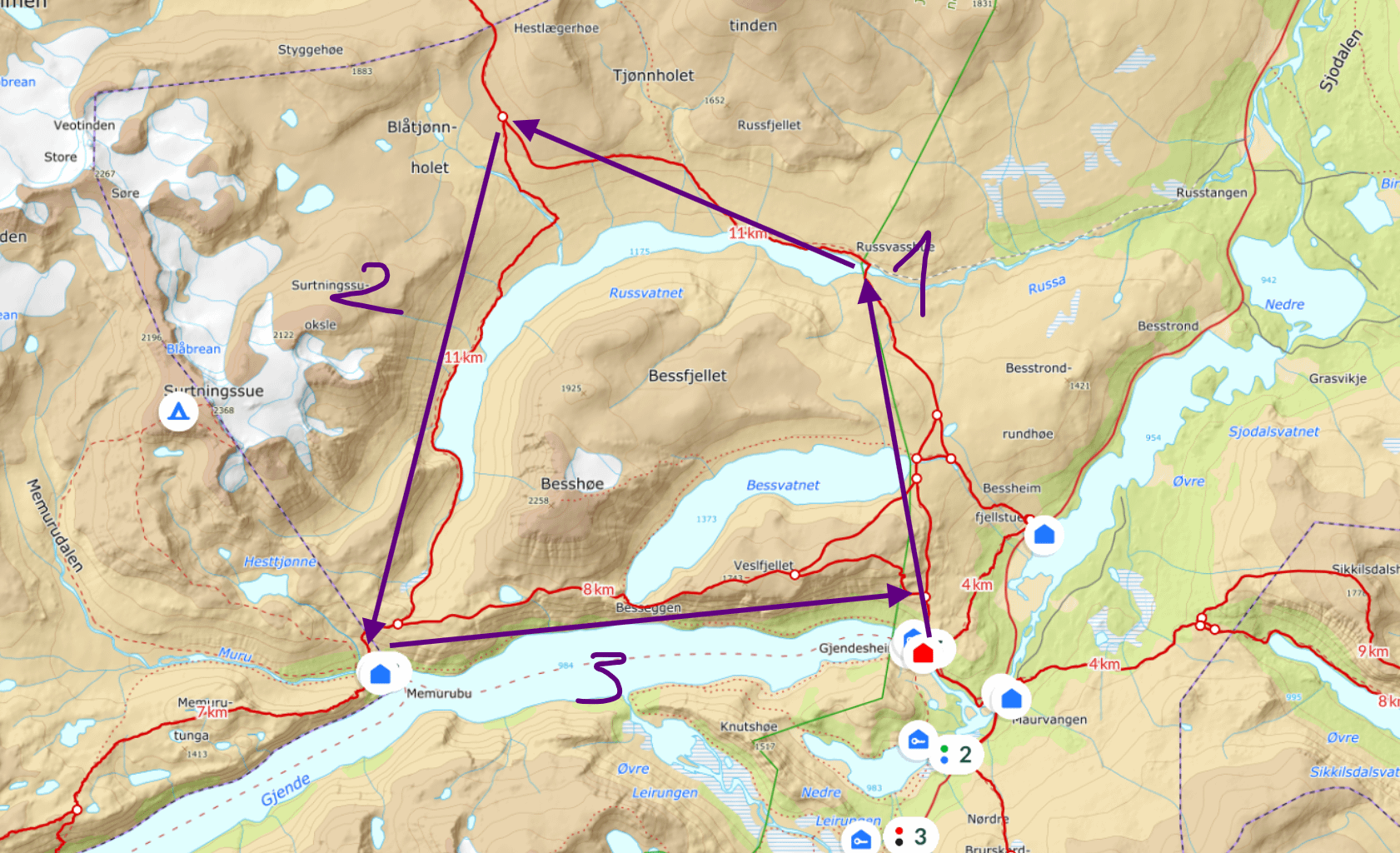 Advice on 3-day hike in Jotunheimen?