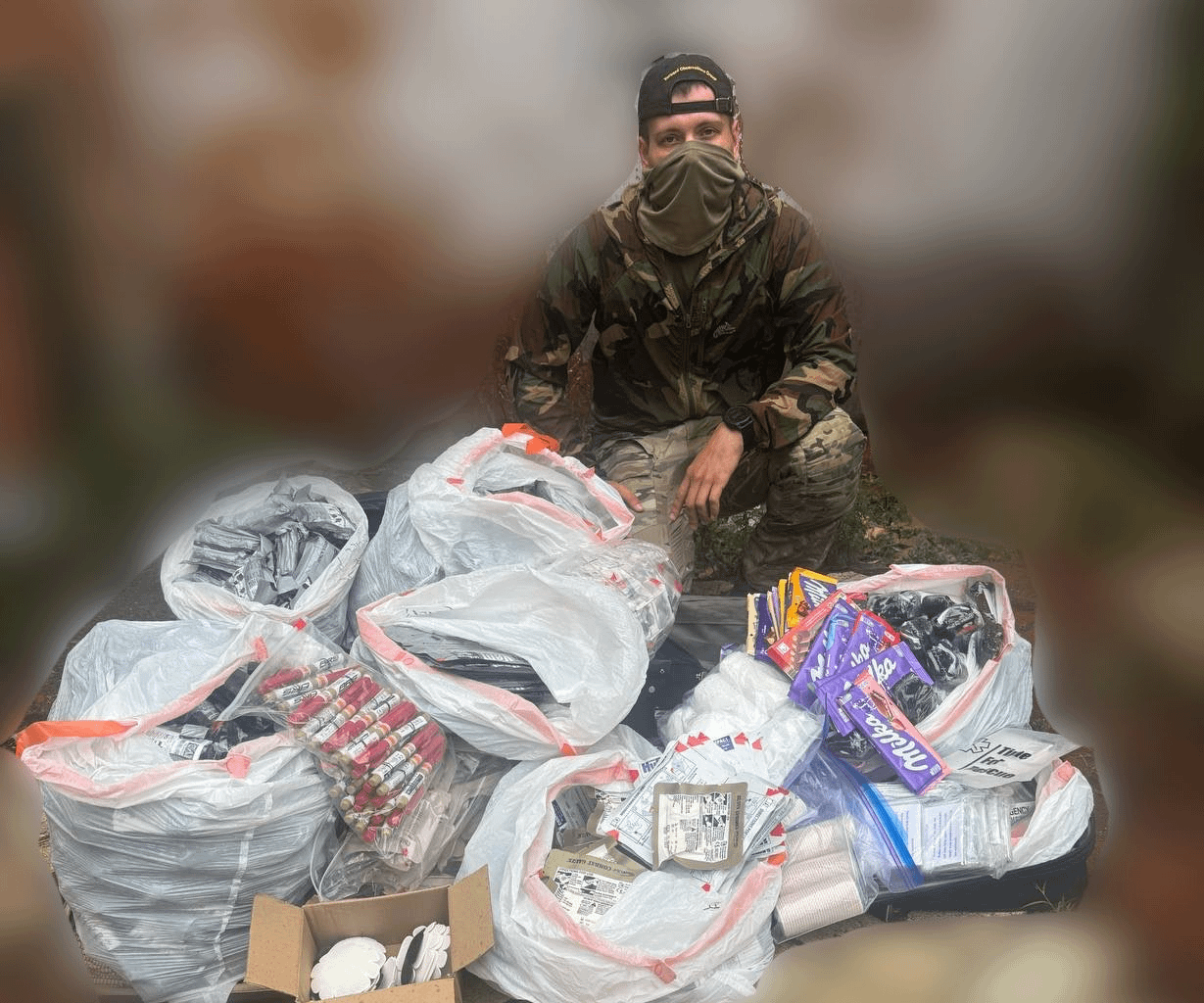 Medic Sergei from Mariupol thanks you for alllllll of this: 100 CATs, 60 hemostatic bandages, and more.