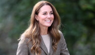 Catherine, Princess of Wales smiles as she arrives to embark on a boat trip on Lake Windermere in 2021