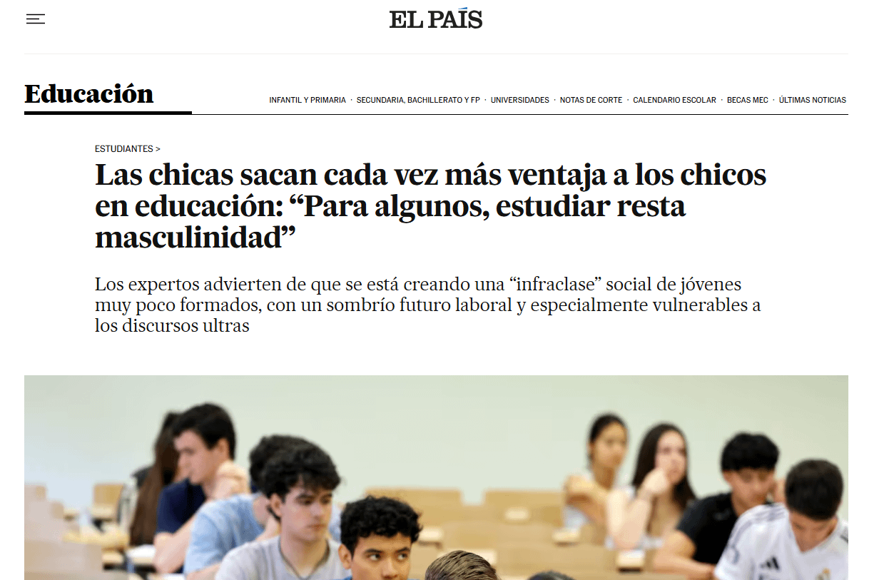 Para algunos, estudiar resta masculinidad