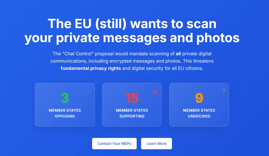 O que pensam sobre o “Chat Control” da UE?