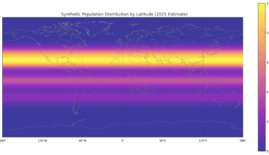 [OC] Where People Live by Latitude