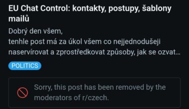 Mods mi smazali nezávadný post bez vysvětlení