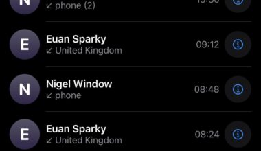 Noticed I started naming my contacts like and have the call history of a 40 year old pub geeza… I’m 24