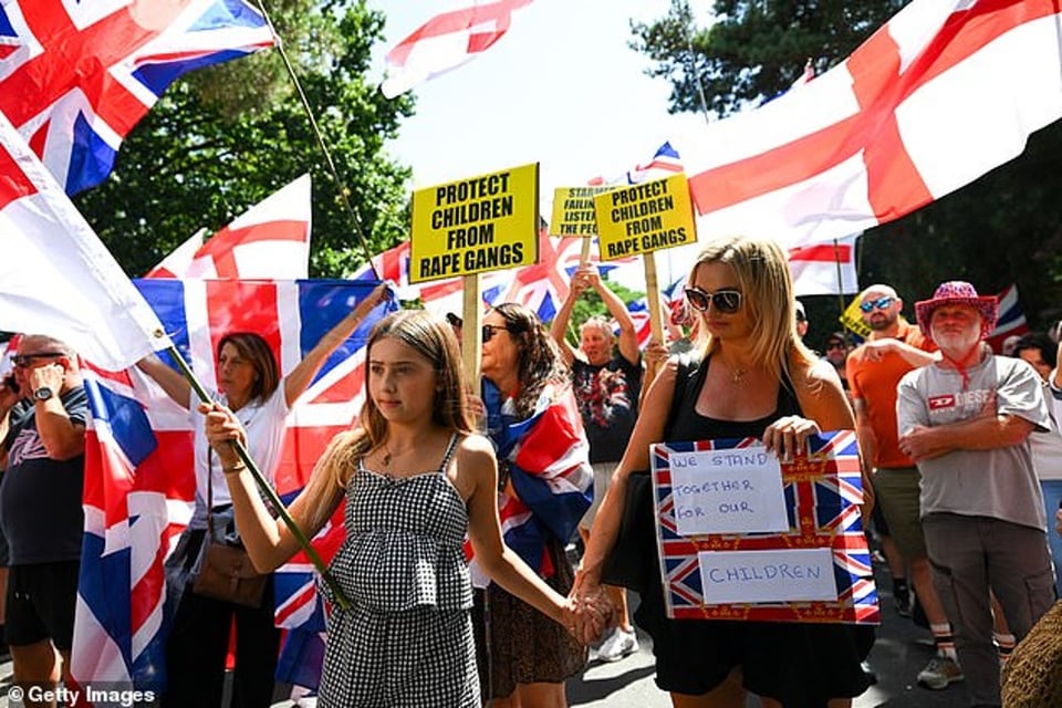 Pictures of anti-immigration protests outside migrant hotels across England following multiple sexual assaults on schoolgirls.