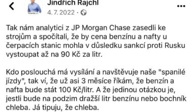 Pamatujete, kdy velký prorok předpověděl cenu benzínu?