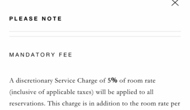 Service charge on rooms at Four Seasons London Bridge