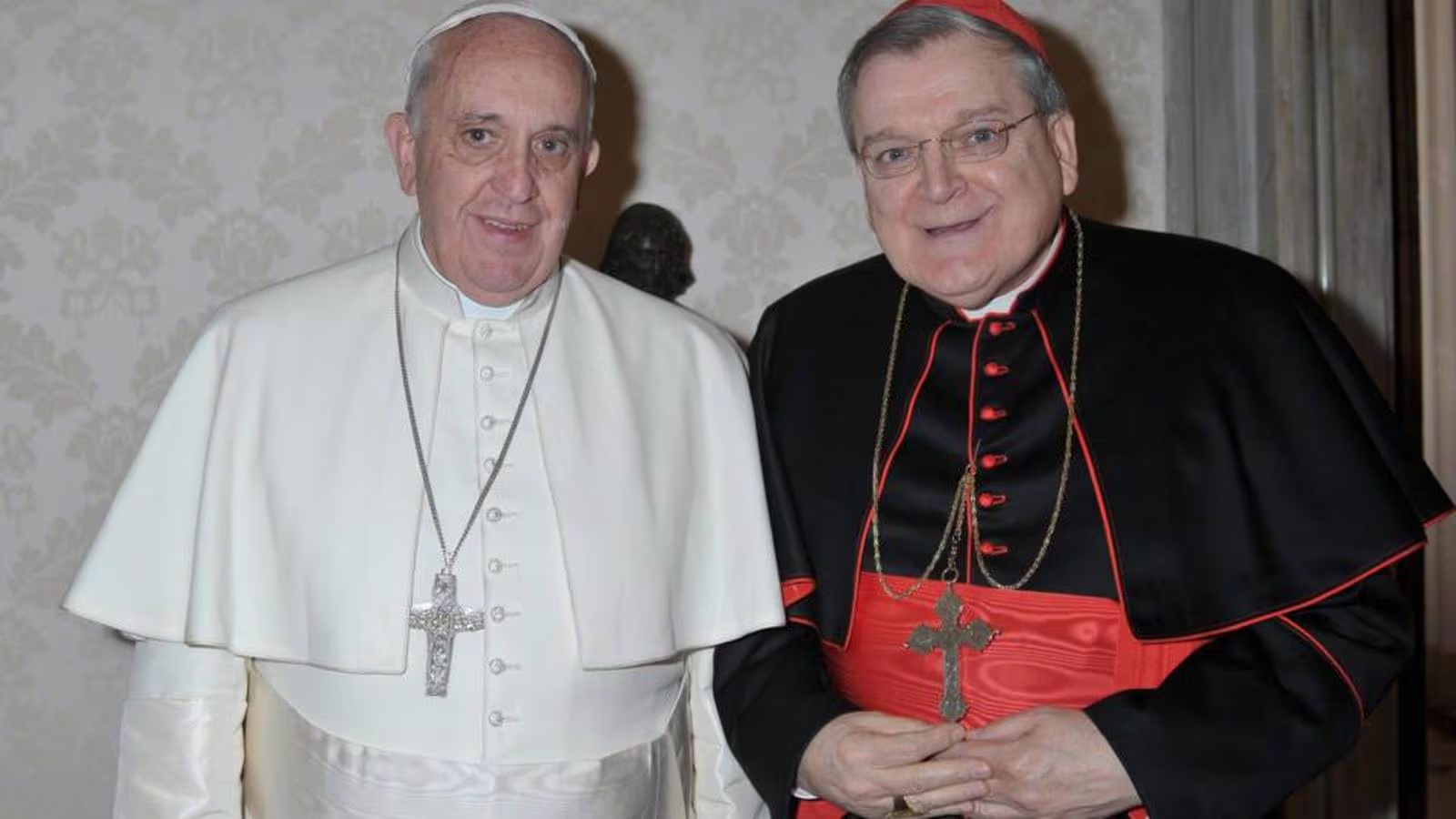 Pope Francis and Cardinal Raymond Leo Burke in Vatican City.