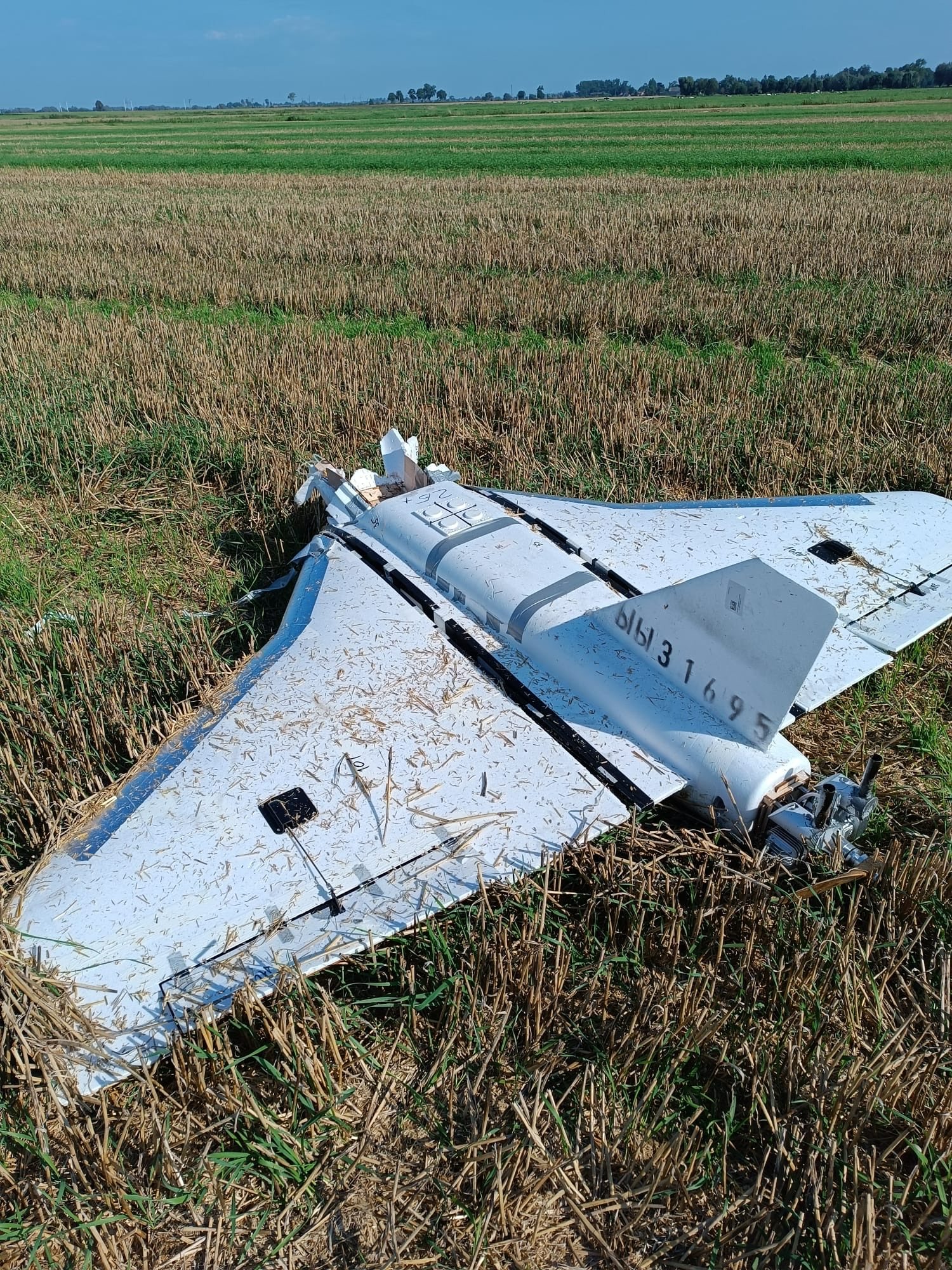 The drone wreckage found in Olseno