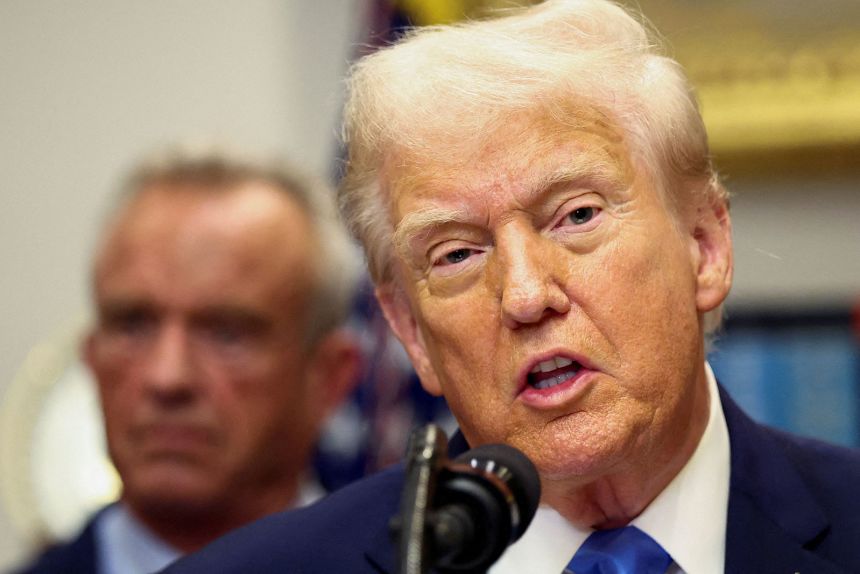 US President Donald Trump makes an announcement at the White House, in Washington, DC, on Monday, September 22. REUTERS/Kevin Lamarque