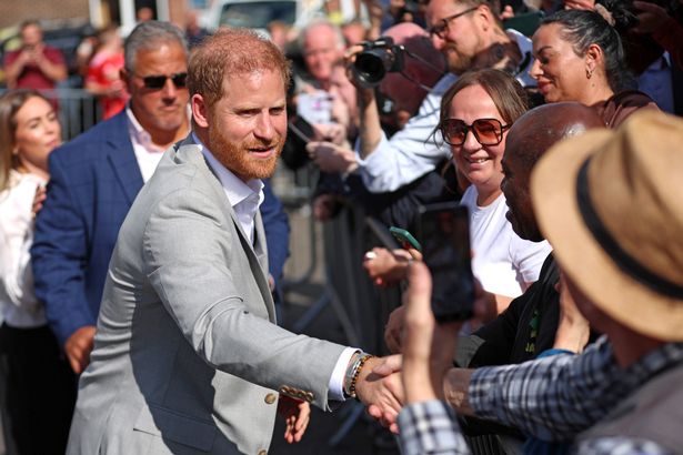 Harry greets wellwishers after the visit 