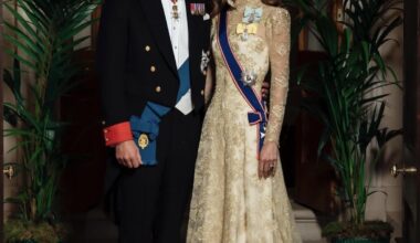 Kensington Palace has released a photo of the Prince and Princess of Wales ahead of the State Banquet tonight