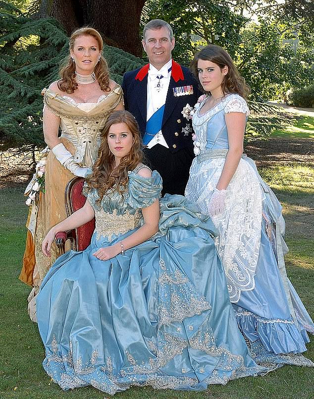 Prince Andrew, Sarah Ferguson, Princess Beatrice, second left, and Princess Eugenie pictured together in 2006
