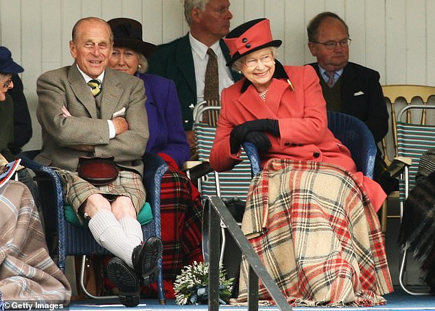 A true love story... I often found notes in Prince Philip’s spidery handwriting to his wife in which he referred to her as his ‘sweetie pie’, ‘chou-fleur’ or ‘cabbage’. He was her soulmate, her guardian at the gate (the Queen and the Duke of Edinburgh in Scotland in 2008)