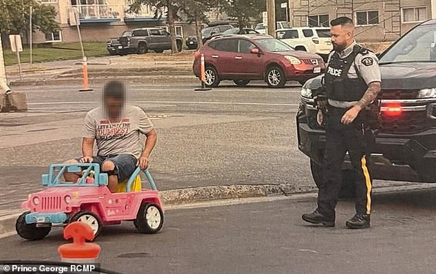 The viral photos sent social media into an uproar, one photo shows an unmarked police car that pulled him over with flashing sirens
