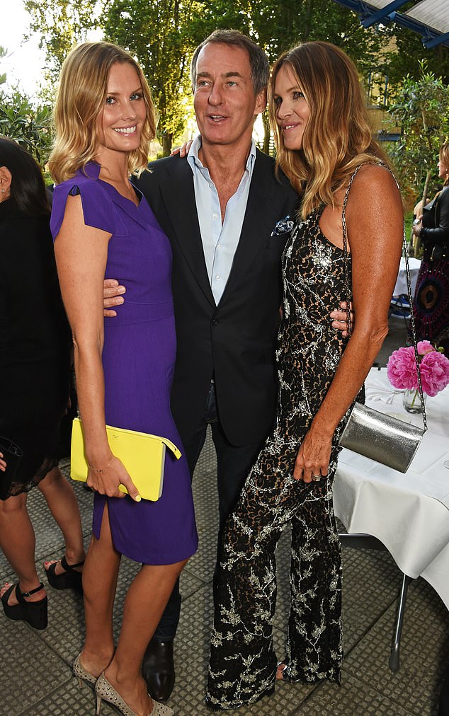 Pictured: Malin Jefferies, Tim Jefferies and Elle Macpherson at a private dinner at The River Cafe, London, 2016