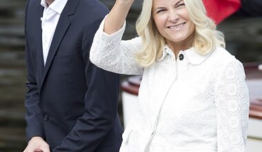 Crown Princess Mette-Marit of Norway (pictured with her son, Marius Borg Hoiby, in 2016 ) has been forced to cancel the majority of her official engagements in October due to her chronic lung condition
