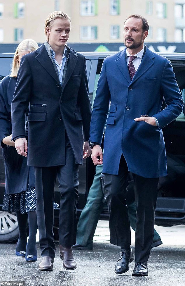 Pictured: Marius Borg Hoiby of Norway and Crown Prince Haakon of Norway in Oslo in December, 2017