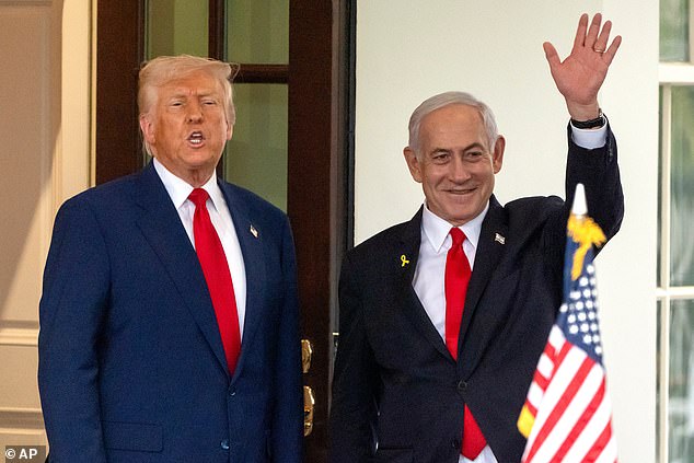 Trump and Netanyahu at the White House at the White House in April this year. Despite Trump's optimism, the Israeli leader has casted doubt on a peace deal