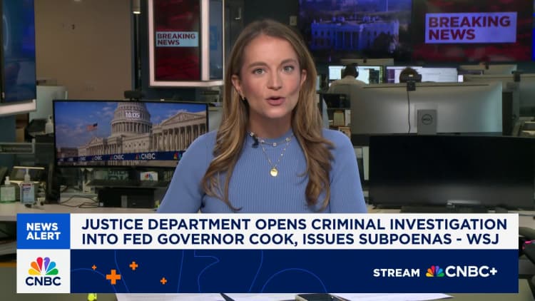Report: Justice Department opens criminal investigation into Fed Governor Lisa Cook