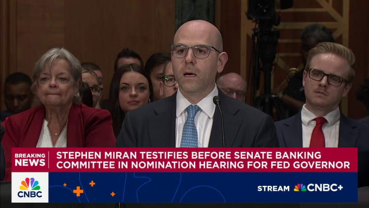 Fed Governor nominee Stephen Miran testifies before Senate Banking Committee