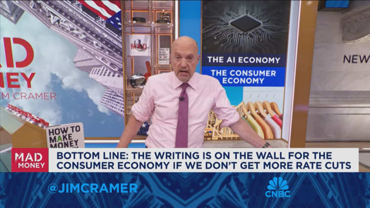 Consumer economy is weak and getting weaker due to high rates, says Jim Cramer