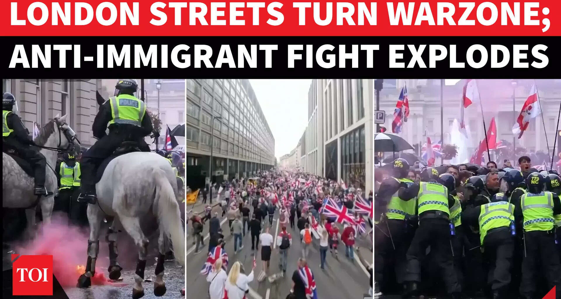 London: Thousands Of Anti-Immigration Protesters Clash With Police