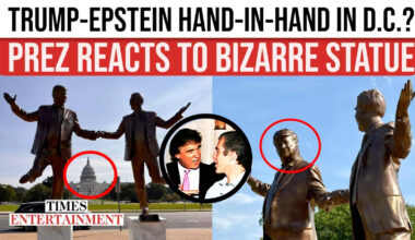 Shock Statue Of Trump & Epstein Holding Hands Outside White House; POTUS’ Furious Reaction EXPOSED