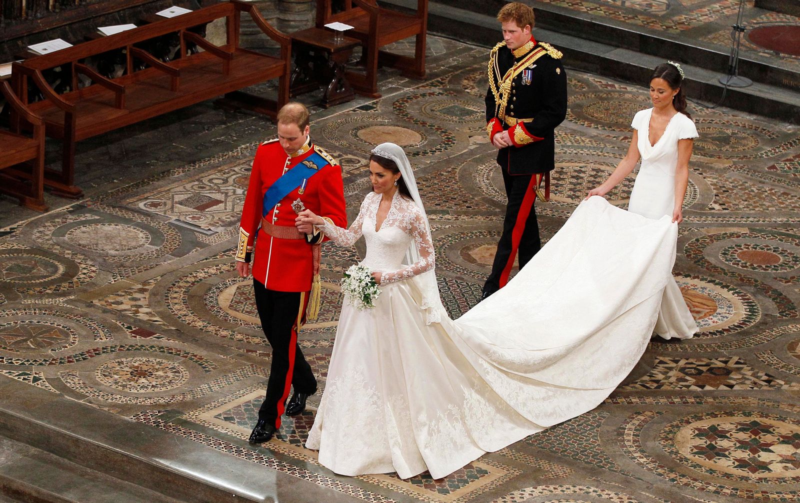 Prince Harry walked up the aisle with Prince William and Kate Middleton during the 2011 royal wedding