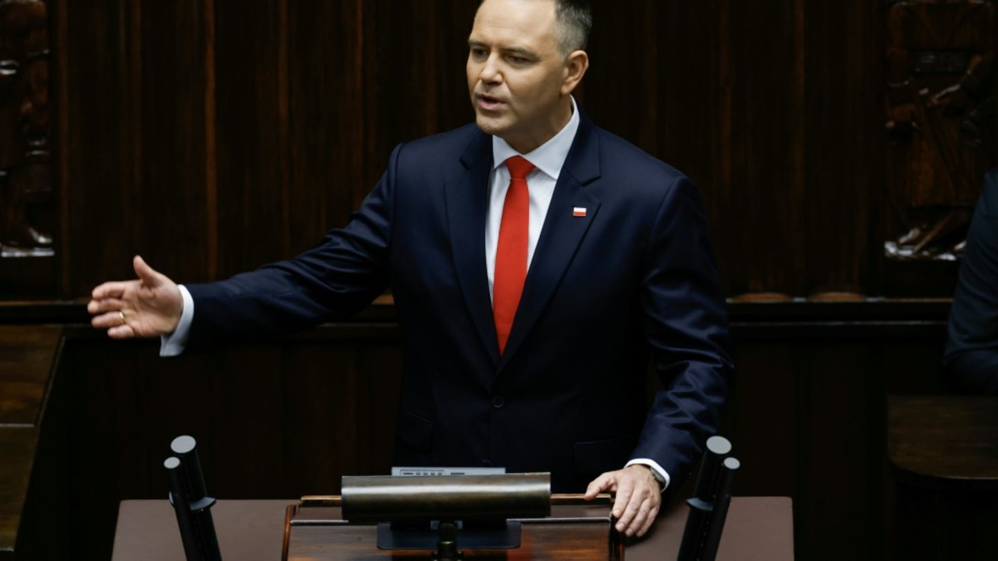 Karol Nawrocki bei seiner Vereidigung Anfang August