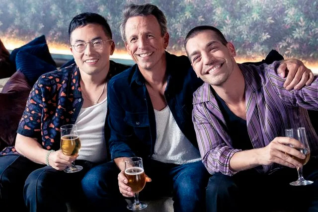 Lloyd Bishop/NBC via Getty Bowen Yang, Seth Meyers and Matt Rogers