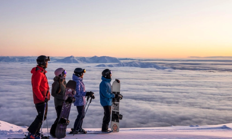 A group of skiers