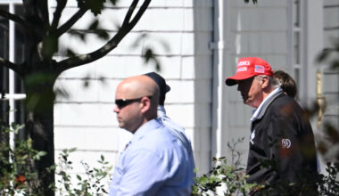 President Donald Trump walks