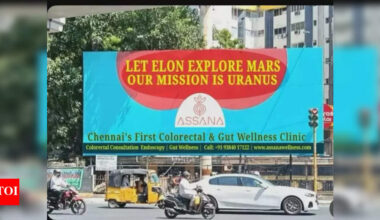 Let Elon Musk Explore Mars, Our Mission is ...: Chennai Clinic's billboard on 'Uranus' with Musk twist goes viral